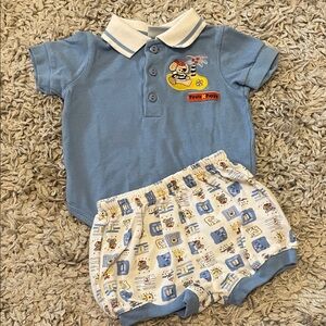 Vintage First Moments Pirate Puppy Bodysuit w/Matching Shorts, Size 3-6 Months